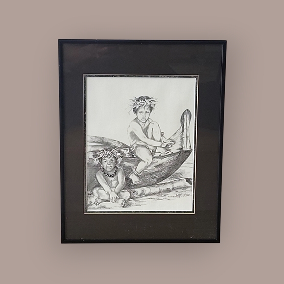 Helga M Vainowski Framed Print. POKI I. Paintung From MAUUI collection. 17 X 14" - Picture 6 of 14